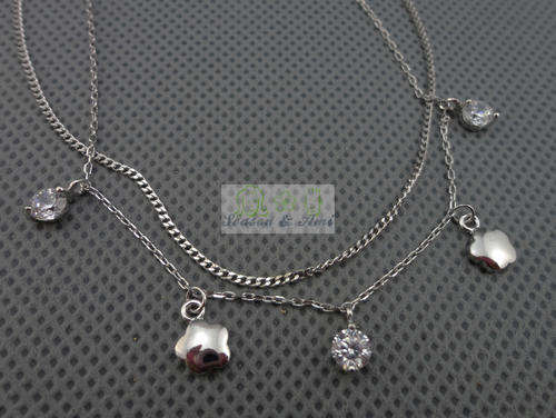 fashion 925 sterling silver crystal ankle chain