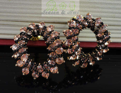 fashion brown rhinestone  earrings
