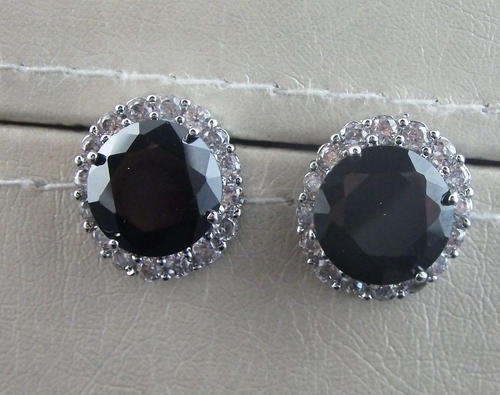 fashion black zircon stud earrings