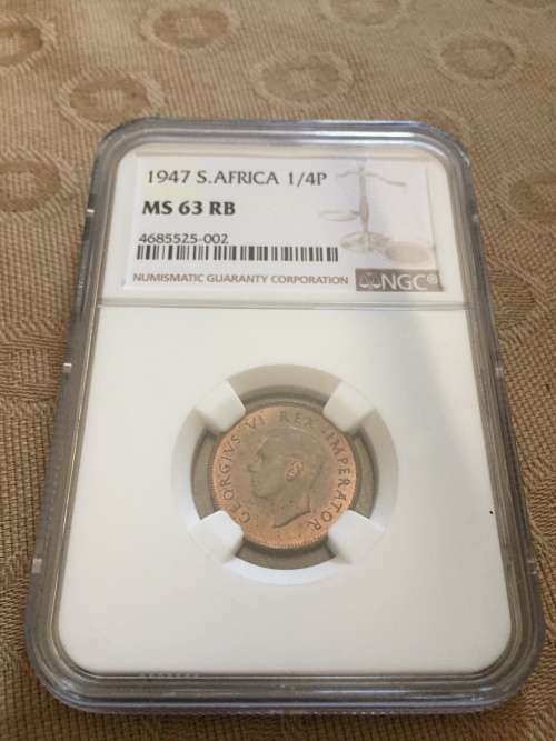 1947 S.Africa 1/4P MS 63 RB