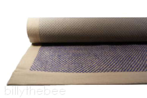 Earth Yoga Mat 100% Natural -Jute (plant fiber ) with Natural rubber backing-Blue