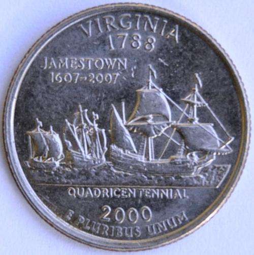 2000 USA QUARTER VIRGINIA 1788 HAVE A LOOK!! YOU DON'T SEE THESE EVERY DAY!!