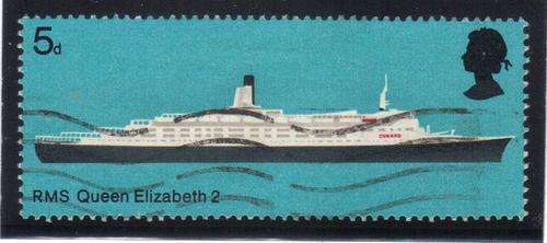 GB - 1968 - RMS Queen Elizabeth 2 - 5d - postally used