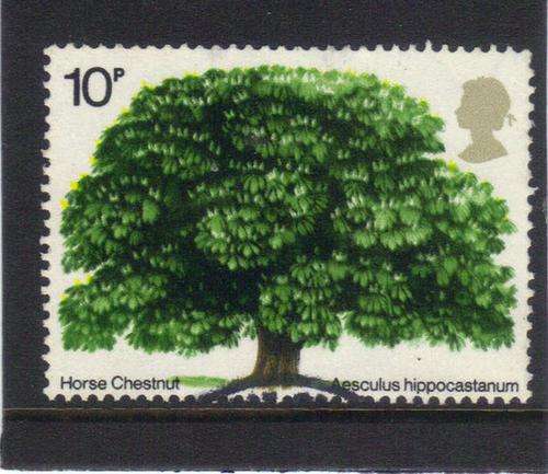 GB - 1974 - HORSE CHESTNUT - 10p - POSTALLY USED