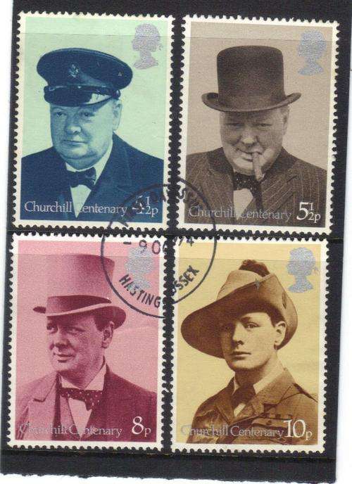 GB - 1974 - BIRTH CENTENARY OF SIT WINSTON CHURCHILL - postally used