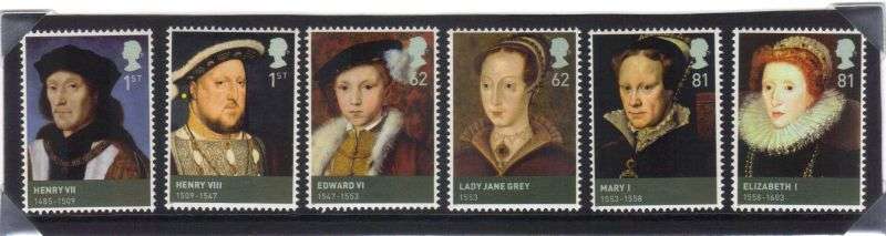 GB - AGE OF THE TUDORS - set of mint stamps