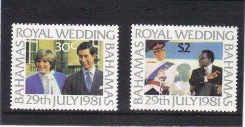 1981 - Royal Wedding Charles & Diana - Bahamas - set of 2 values - mint