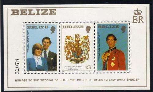 1981 - Royal Wedding - Charles & Diana - Souvenir Sheet - BELIZE - mint