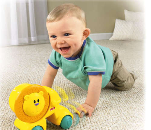 FISHER PRICE PRESS & CRAWL LION