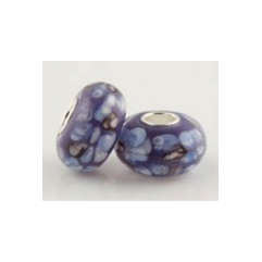 PRETTY PURPLE MURANO GLASS 925 STERLING SILVER CHARM BEAD NOT PLATED