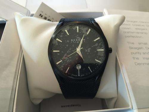 Skagen Quartz Date Black Mesh Strap - BRAND NEW NEVER WORN