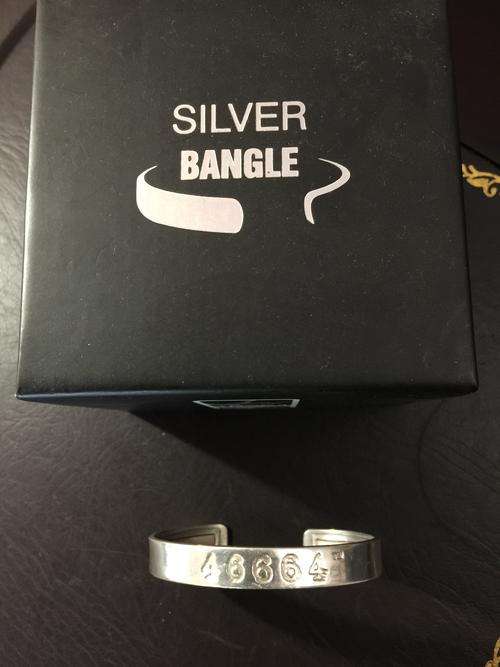Nelson Mandela 46664 SILVER Bangle - highly collectable limited edition