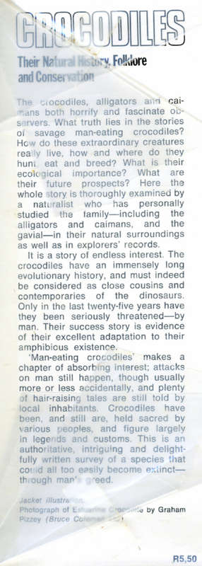 [B:2:S:CC]-Crocodiles. Their Natural History, Folklore and Conservation - CAW Guggisberg
