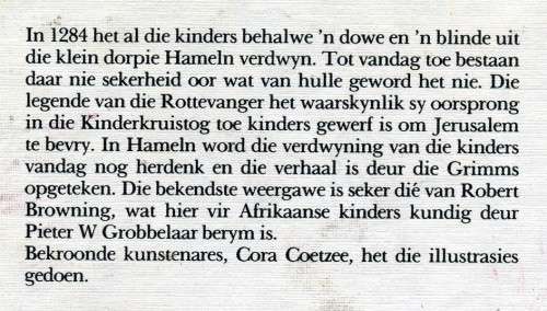 [B:1:S:CC:K]-Die Rottevanger van Hameln - Pieter W Grobbelaar