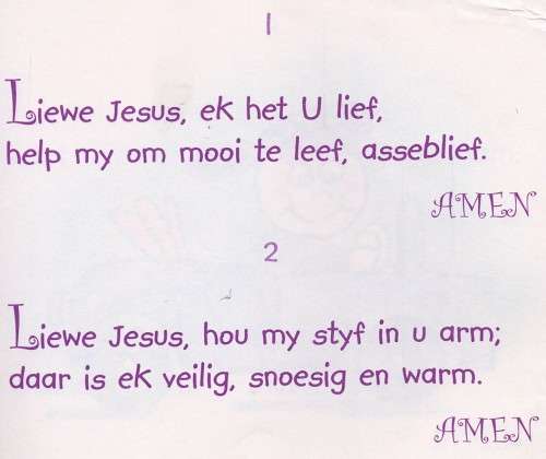 [B:1:S:CC:K]-Ek wil ook bid. 40 gebedjies vir snuiters en peuters, rakkers en kleuters.