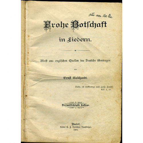 [B:2:S:CC]-German Song Book - 1904