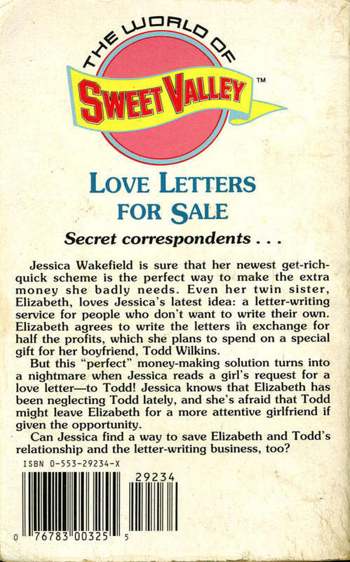 [B:2:S:CC]-Sweet Valley High. Love Letters for Sale - Francine Pascal & Kate William