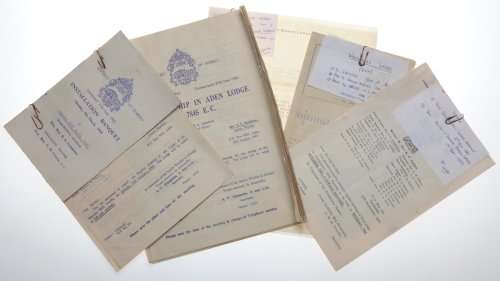 Free mason apron literature books masonic documents certificate rare lot