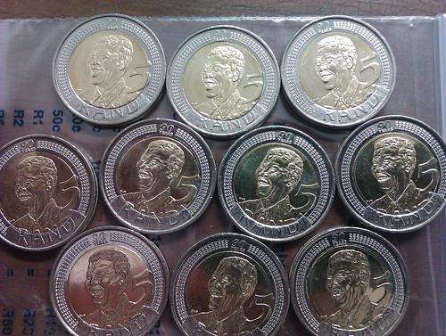 8 BRAND NEW UNCIRCULATED MANDELA R5'S BID PER COIN