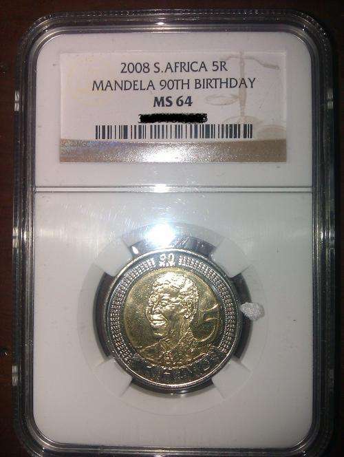 MANDELA BIRTHDAY R5 COIN MS 64