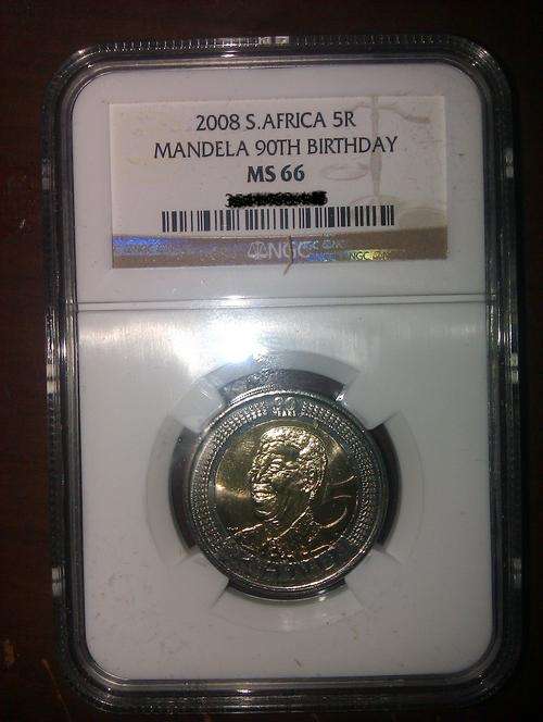 MANDELA BIRTHDAY R5 COIN MS 66
