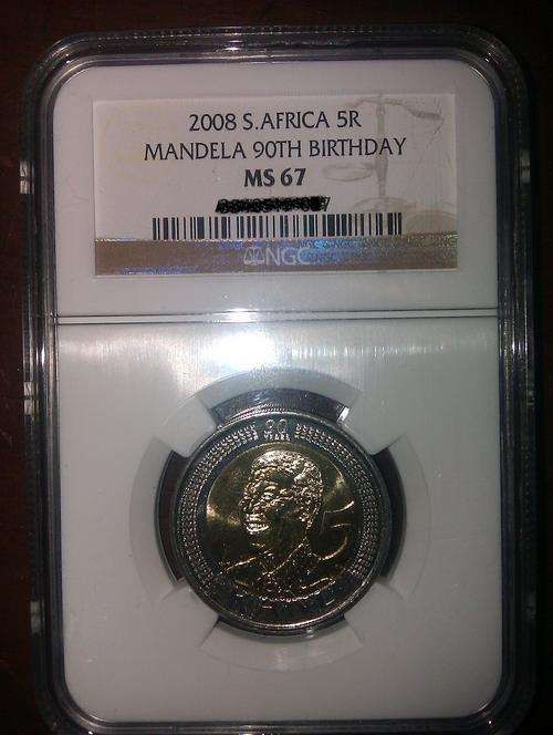 MANDELA BIRTHDAY R5 COIN MS 67