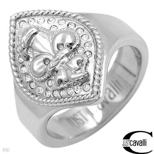 AUTHENTIC JUST CAVALLI RING - WITH GENUINE CRYSTALS - 11.0g Size 8