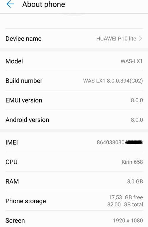 Huawei P10 Lite