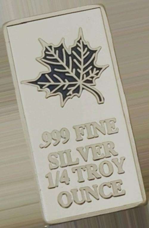 NEW!!! 1/4 Troy Oz Silver Maple Bar (Blue Enamel)