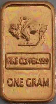 [2 BARS] 2 x 1 Gram  NEW Buffalo Copper Bars!!!!