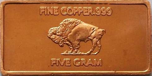***NEW*** 5 Gram Copper Buffalo Bar