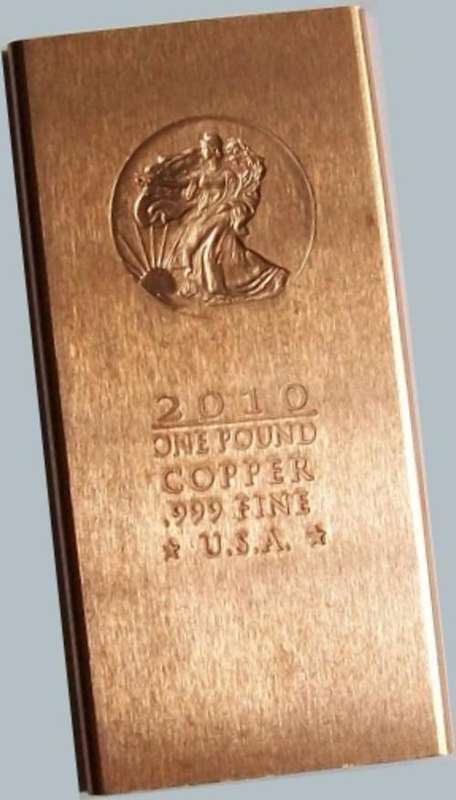 16 Oz (One Pound).999 Fine Copper Walking Liberty Bar