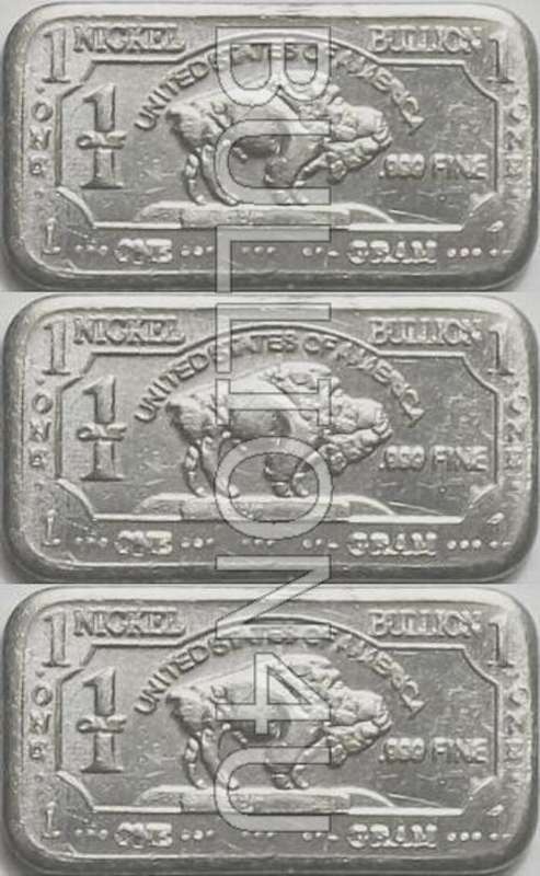 [2 BARS] 2 x 1 Gram  NEW Buffalo Nickel Bars!!!!
