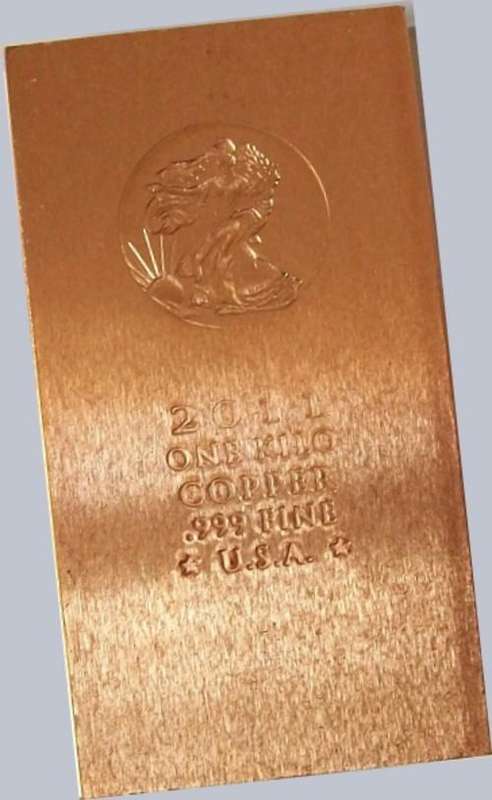 1Kg 2011 .999 Fine Copper Walking Liberty Bar