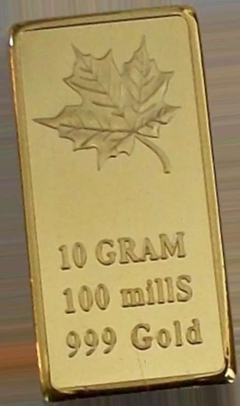 NEW!!! 10 Gram .100 Mills .999 Fine Gold Maple Bar
