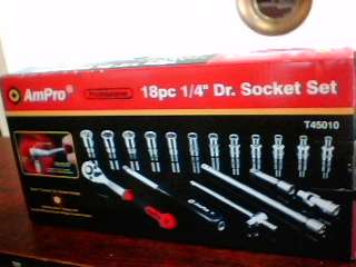 Ampro 18 Piece 1/4 inch Dr Socket set (Shipping R60)
