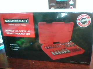 Mastercraft 36 Piece 1/4 3/8 and half inch drive TX Socket Set (Shipping R60)