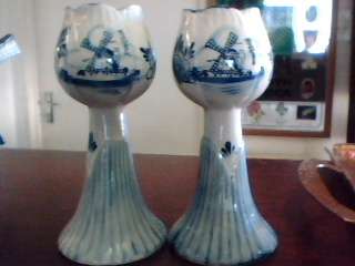 Delft Pair of Candle Holders (Shipping R50)