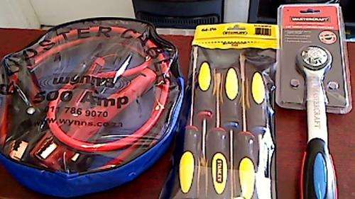 Toolset 3 Piece (Stanley Screwdriver set , Mastercraft Ratchet , Booster cables 500amp)
