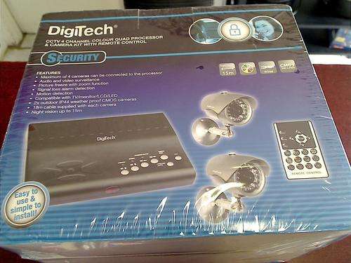 DigiTech CCTV 4 Channel Colour Quad Processor + Camera Kit + Remote Control