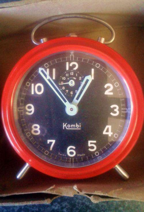 Vintage Swiss made Kombi Alarm/Travel Clock Working 100%