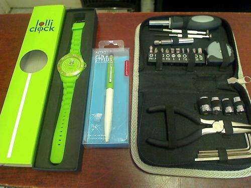 Joblot !! Retro Pen + Lolli Clock Watch + Mini Toolset