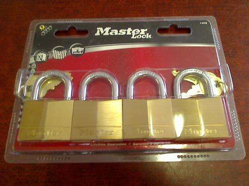 Masterlock Keyed Alike 40mm Brass Lock Set