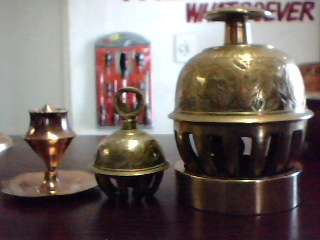 2x Brass bells and a insence burner (Shipping R40)