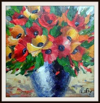Original Lofty on canvas. (800 x 800) Large textured painting!