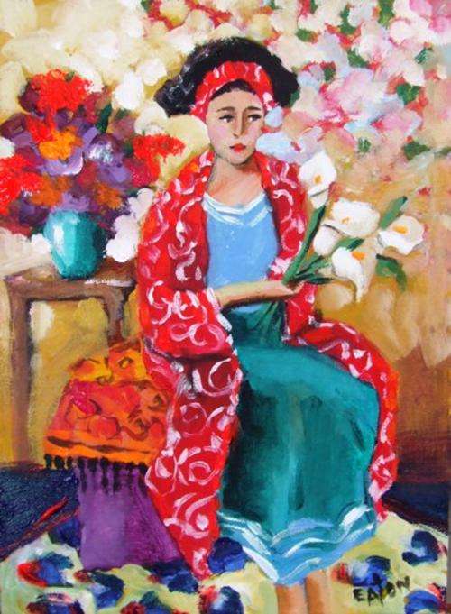 Sylvia (250 x350)  Acrylic on canvas board. Unframed