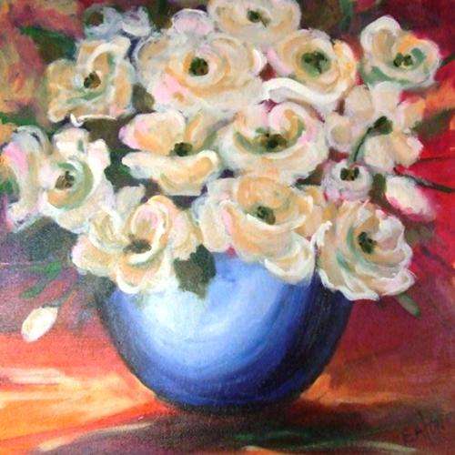Roses (560 x 560) Acrylic on canvas. Unframed.