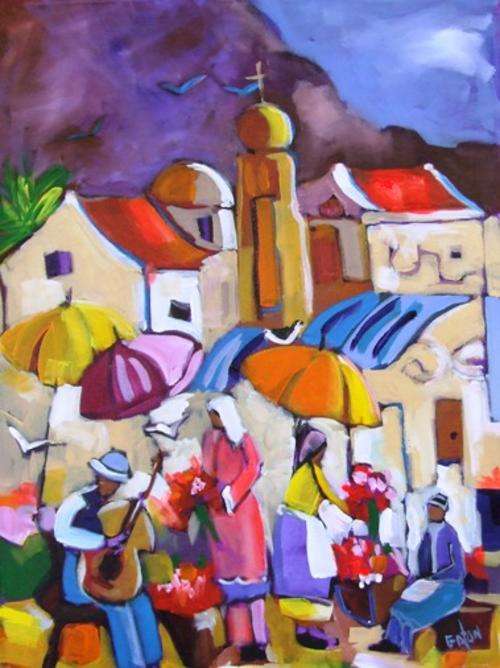 Bo Kaap (560 x 760) Acrylic on canvas. Unframed.