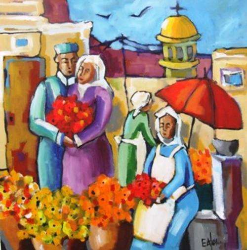 "Blomme vir haar " (550 x 550) Acrylic on canvas. Unframed