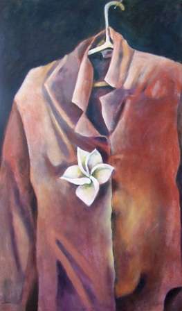 Shirt on coat hanger ( 700 x 1200)Acrylic on canvas. Unframed. Large painting!